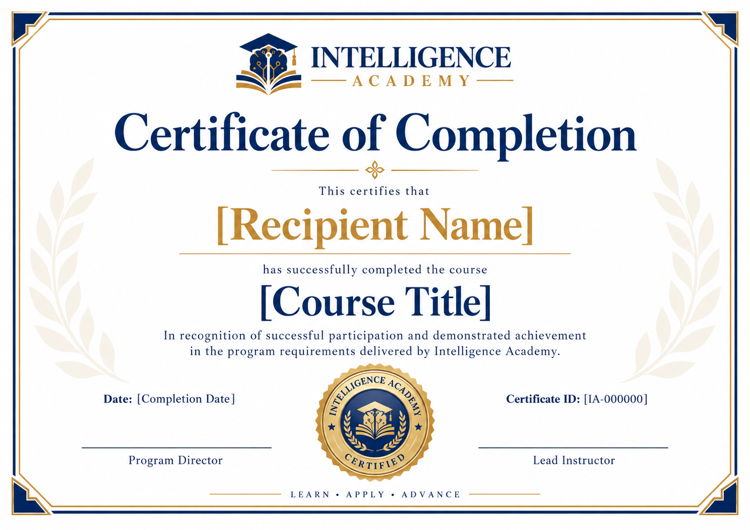 Certificate of Completion